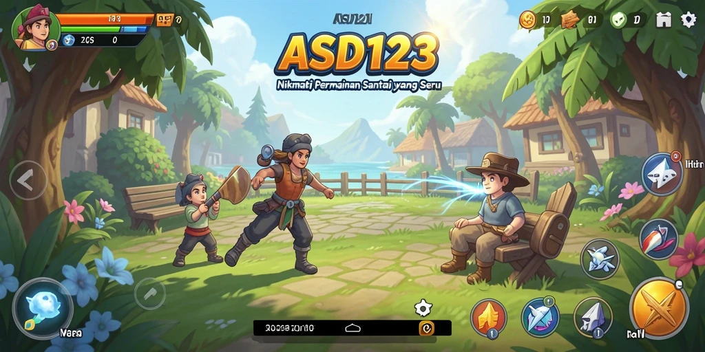Tampilan gameplay seru dari ASD123 dengan grafik yang cerah.