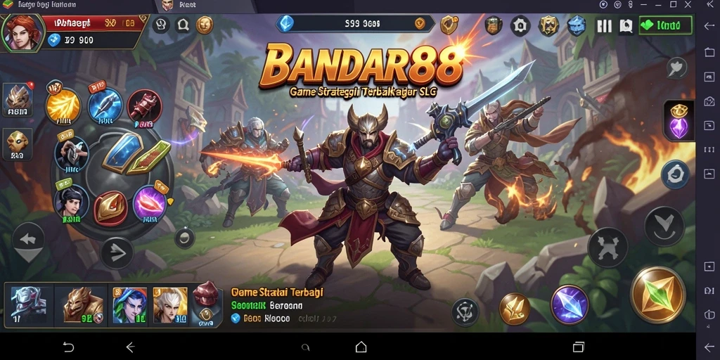 Tampilan gameplay seru dalam BANDAR88, menampilkan strategi dan pertempuran.