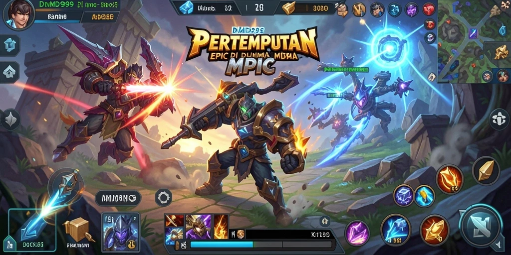 Gameplay seru DMD999 dengan pertarungan tim yang menegangkan.