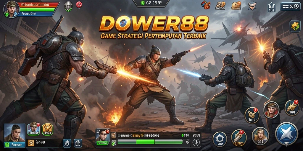 Screenshot gameplay DOWER88 menampilkan aksi pertempuran yang mendebarkan.