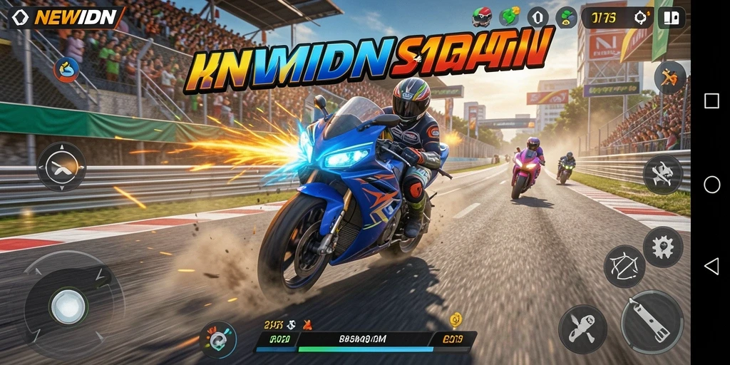 Gameplay seru dengan balapan motor yang mendebarkan.