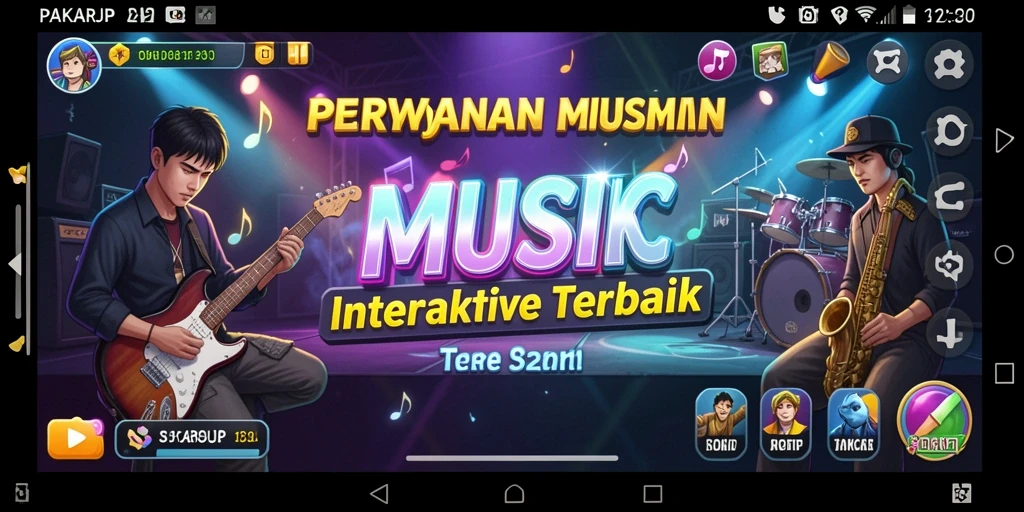Screenshot PAKARJP saat gameplay musik yang seru.