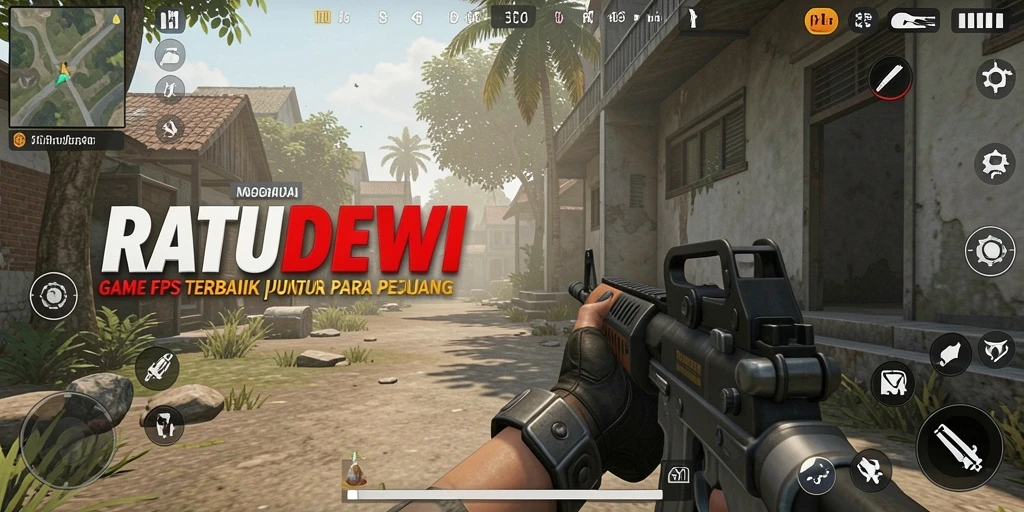 Tampilan gameplay menegangkan di <strong>RATUDEWI</strong> dengan aksi tembak-menembak yang intens.