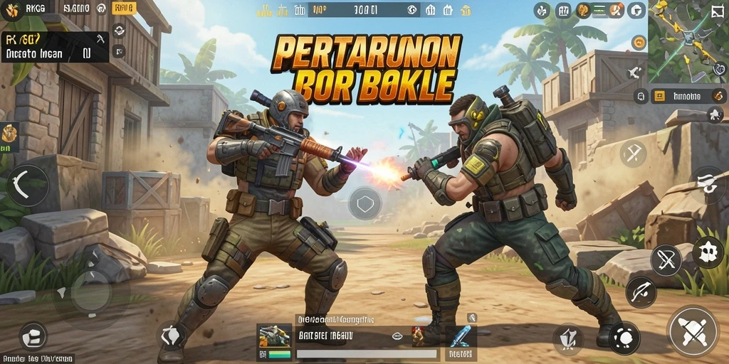 Tampilan gameplay RKGG yang mendebarkan dan strategi seru di Battle Royale.