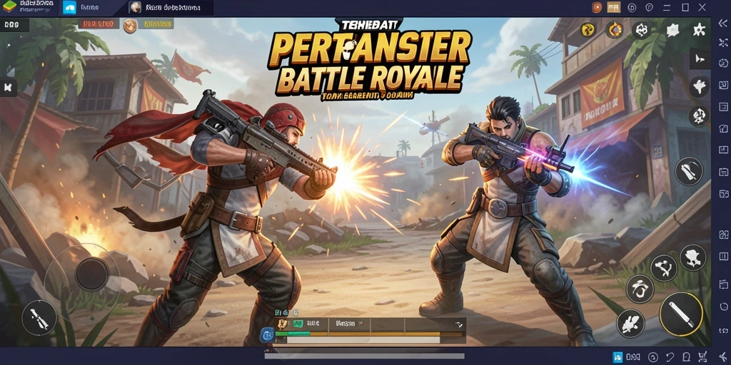Tangkapan layar dari gameplay menegangkan di RR89 Battle Royale.