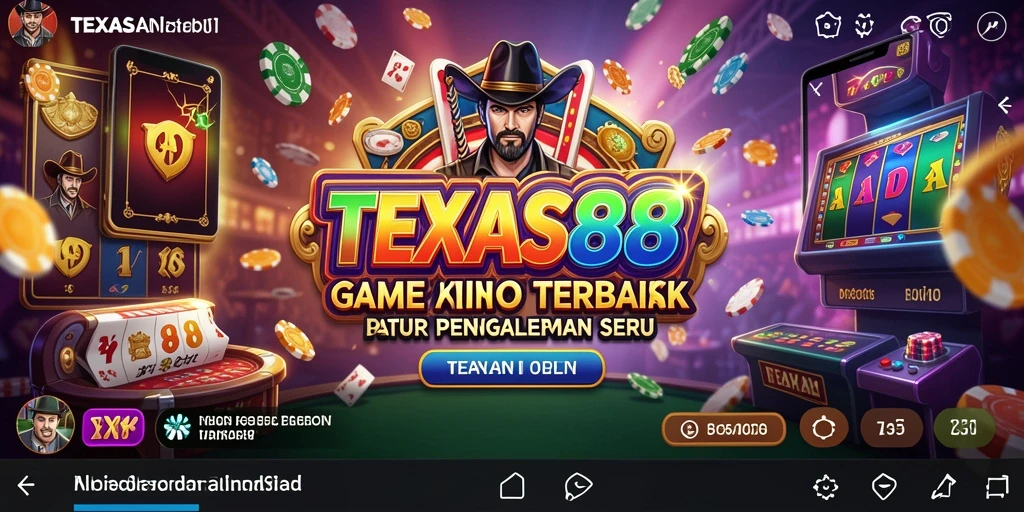 Screenshot utama TEXAS88 menampilkan gameplay Kasino yang seru.