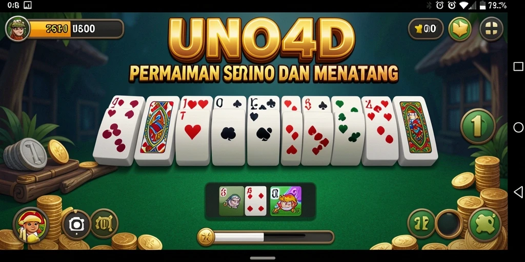 Screenshot gameplay UNO4D dengan suasana permainan Domino yang seru.