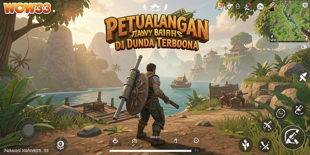 Tangkapan layar WOW33 menampilkan gameplay eksplorasi di dunia terbuka.